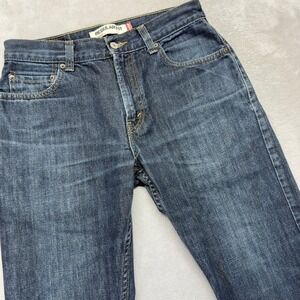 Levi's 505 Jeans Mens 30x30 Relaxed Regular Fit Whiskered Dark Wash Preppy Denim